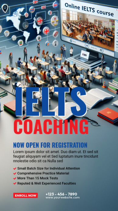 Copy of IELTS Online Course Ad | PosterMyWall
