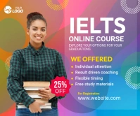 IELTS Online Course Ad Persegi Panjang Besar template