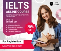 IELTS Online Course Ad Rectángulo Grande template