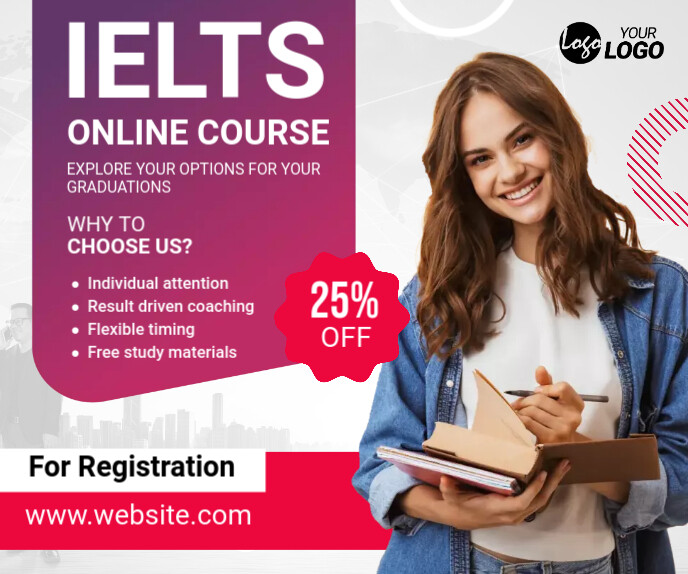 IELTS Online Course Ad Template | PosterMyWall