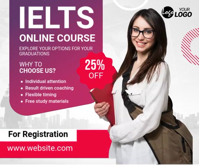 Course Advert Examples IELTS Online Course Ad Template | PosterMyWall