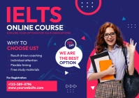 IELTS Online Course Ad Postcard template