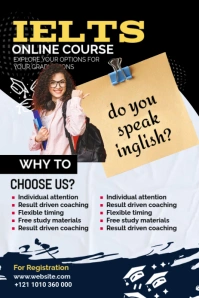 IELTS Online Course Ad Illustration Pinterest template