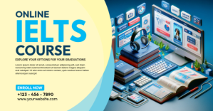 IELTS Online Course Ad Facebook Shared Image template