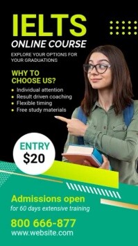 Ielts Online Course banner ad Statut WhatsApp template