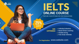 Ielts online course banner ad Pantalla Digital (16:9) template