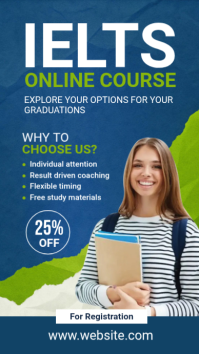 IELTS Online Course Banner Ad História do Instagram template
