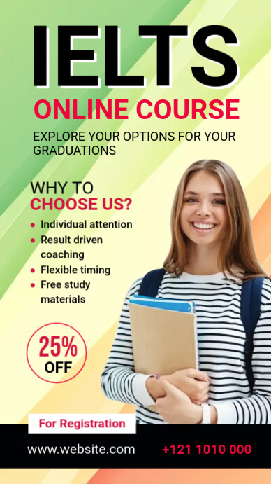 IELTS Online Course Banner Ad Template | PosterMyWall