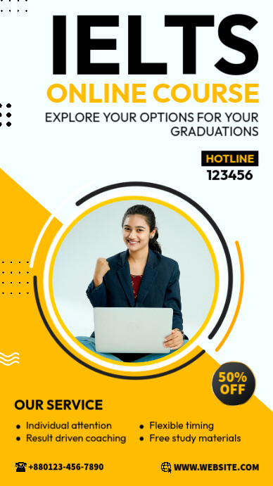 IELTS Online Course História do Instagram template