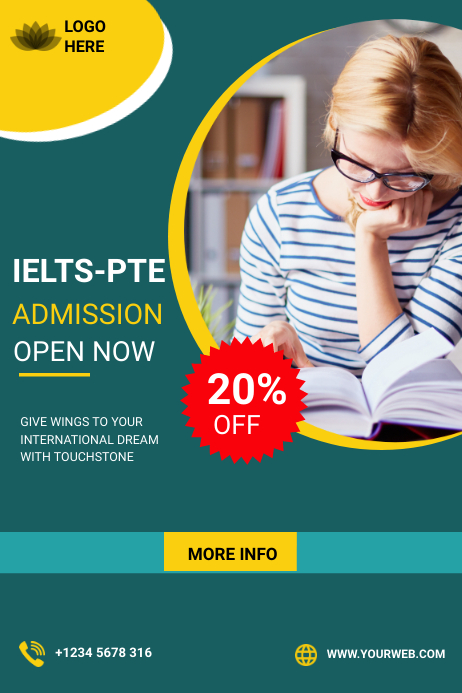 IELTS ONLINE SCHOOL Template | PosterMyWall