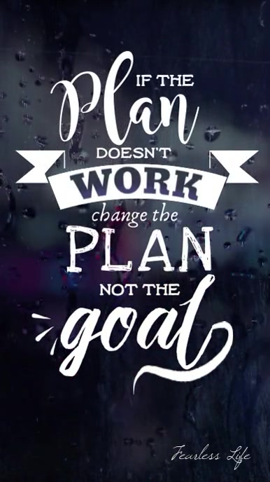 If the plan doesn't work not the goal video Instagram-verhaal template