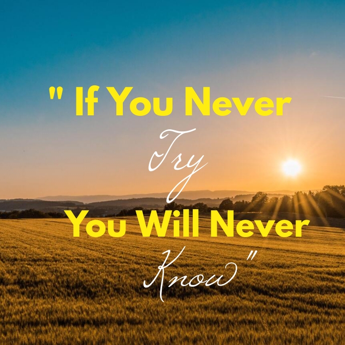 Never Try Copy of if you never try you will never know flyer | PosterMyWall