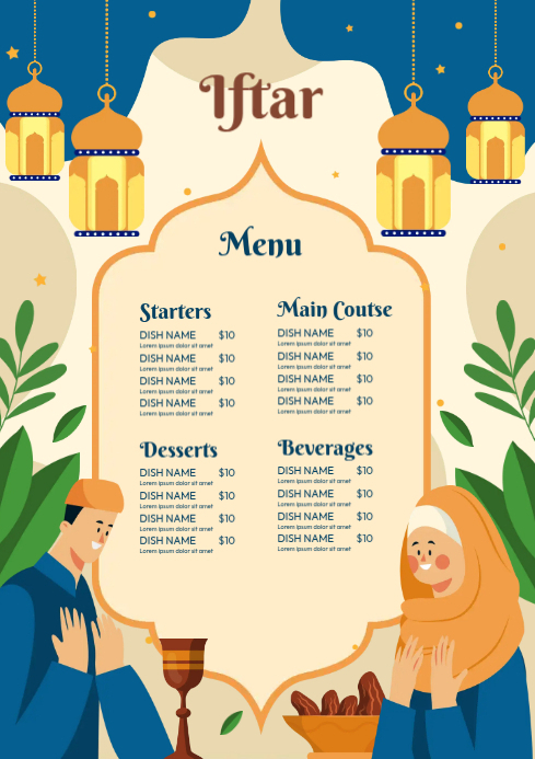 Iftar Celebration Menu Template | PosterMyWall