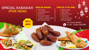 Rød Iftar Menu Digital Display Template