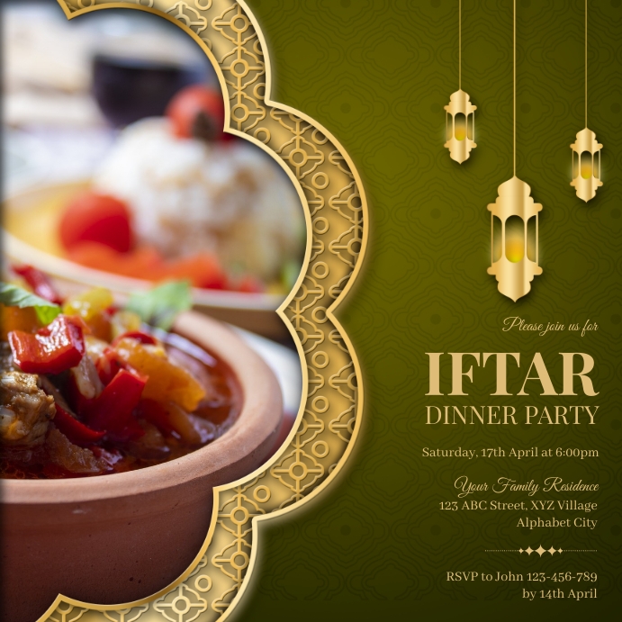 Iftar Dinner Invitation Publicação no Instagram template