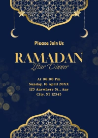 Iftar Dinner Invitation A6 template