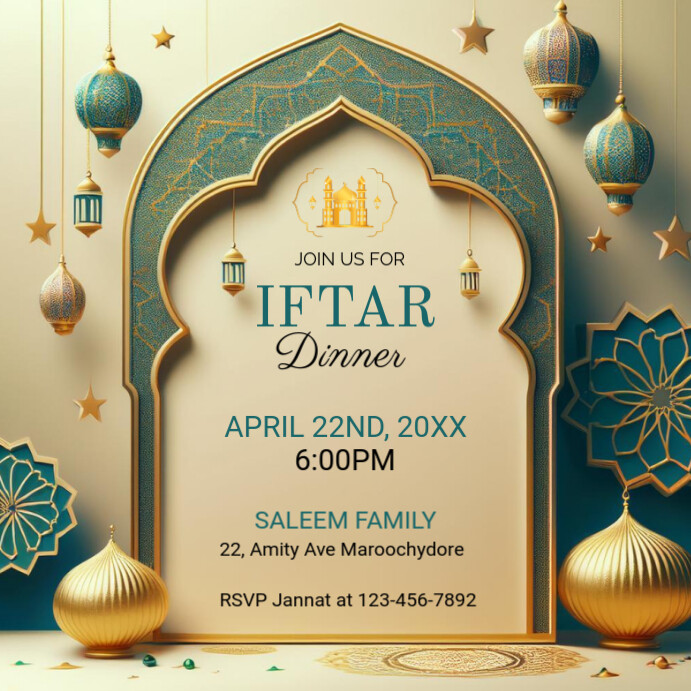 iftar dinner invitation message template Instagram 帖子