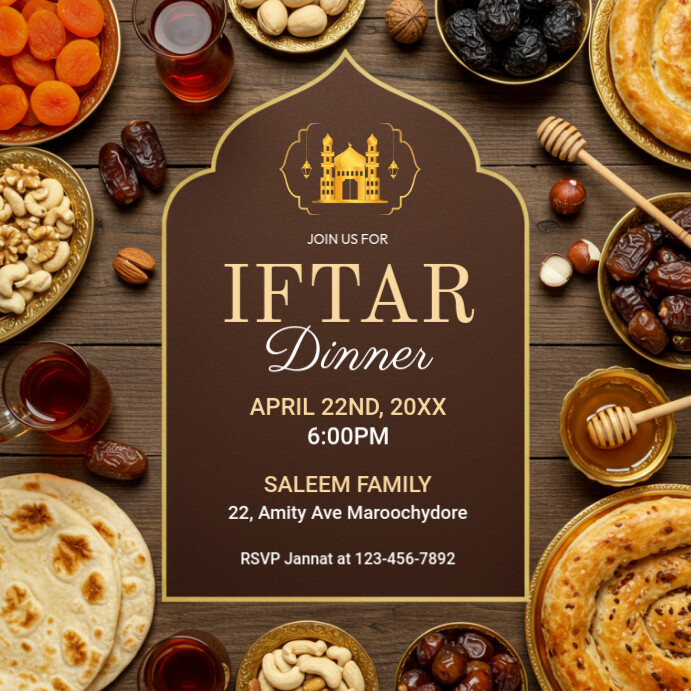 Iftar Invitation Instagram Post template