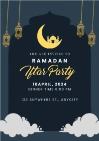 Iftar invitation party video template A4