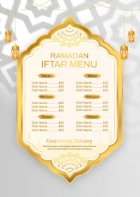 Iftar meneu A6 template
