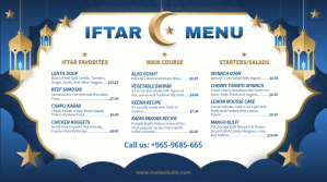 Iftar menu design template งานแสดงผลงานแบบดิจิทัล (16:9)