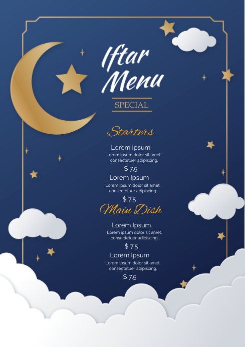 Iftar Menu Design Template | PosterMyWall