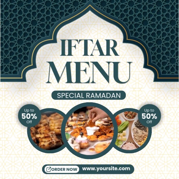Iftar Menu Special Ramadan Publicação no Instagram template