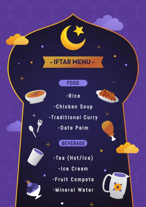 Copy of Iftar Menu Template Design | PosterMyWall