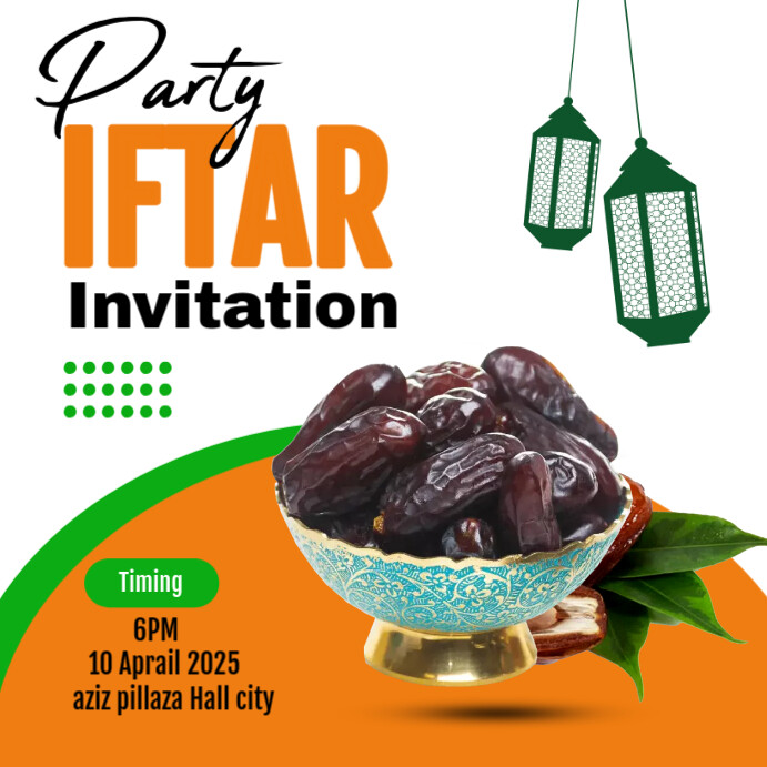 iftar party invitation Iphosti le-Instagram template