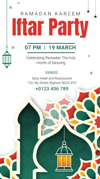 Iftar Party Invitation Post Instagram Story template