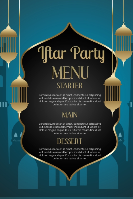 Iftar Party Menu โปสเตอร์ template