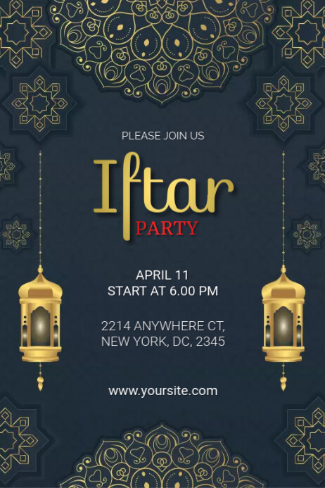 Iftar Ramadan Party Poster Template | PosterMyWall