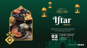 Green Iftar Party Digitalt display Template