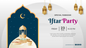 Iftar Party Ramadan Poster Banner Digitale Vertoning (16:9) template