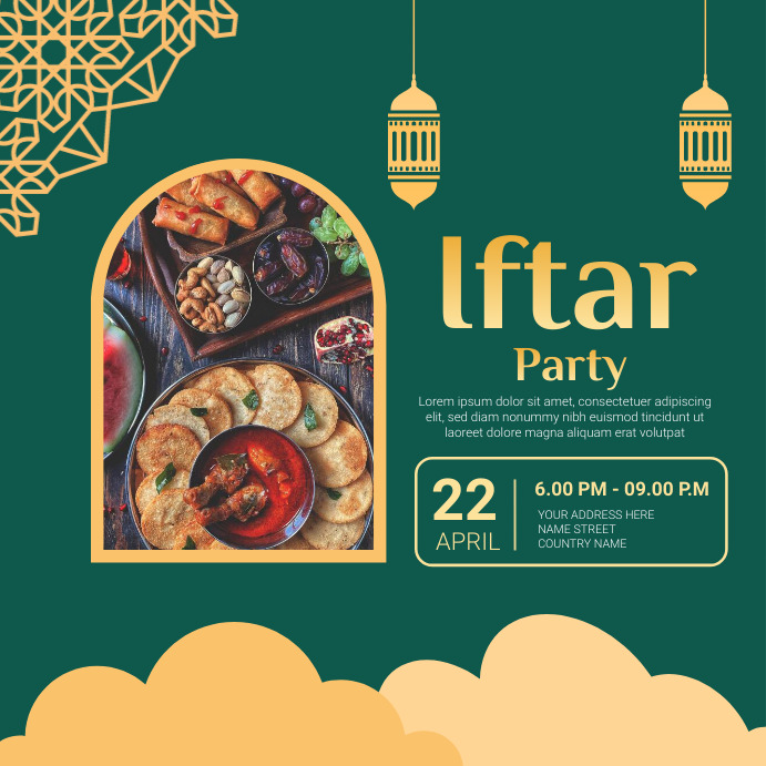 Iftar Party Ramadan Poster Template | PosterMyWall