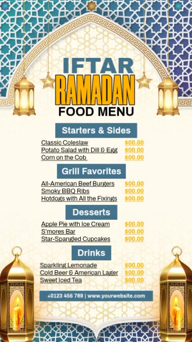Iftar Ramadan Food Menu Template | PosterMyWall
