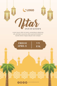Hvid Iftar Invitation Plakat Template