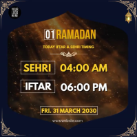 Purple Ramadan Iftar and Sehri Timings Iphosti le-Instagram Template