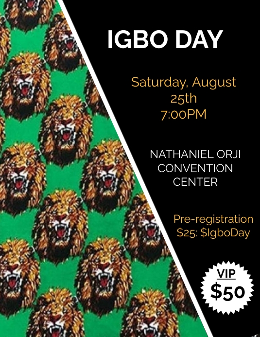 Igbo Day Isi Agu Flyer Green Løbeseddel (US Letter) template