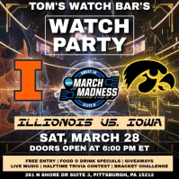Illinois vs Iowa: March Madness Elite 8 NCAA Men's Basketball Watch Party Instagram Post Video template