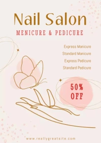 Illustrated Elegant Nail Art & Nail Studio A2 template