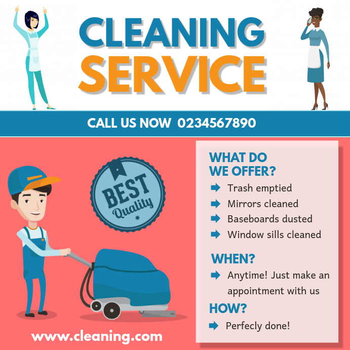 Red Cleaning Service Instagram Post template