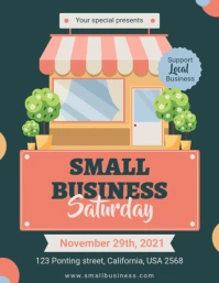 Illustrated small business Saturday flyer Pamflet (VSA Brief) template