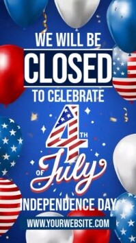 Illustrative 4th Of July Closure Notice Instagram Story Instagram-verhaal template