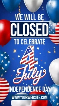 Illustrative 4th Of July Closure Notice Instagram Story template