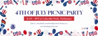 Illustrative 4th of July Picnic Template Facebook Cover Photo