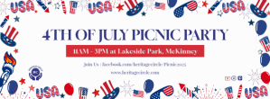 Illustrative 4th of July Picnic Template Facebook 封面图片