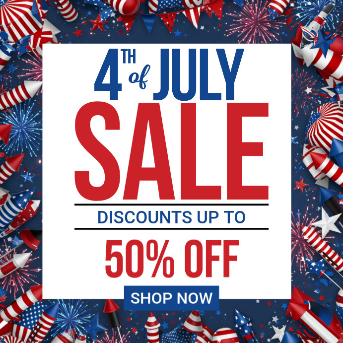 Illustrative 4th Of July Sale Instagram Post template