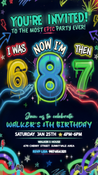 Illustrative 6-7 Sports Birthday Invitation Instagram Story template