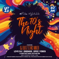 Illustrative 70s Night Instagram Post template